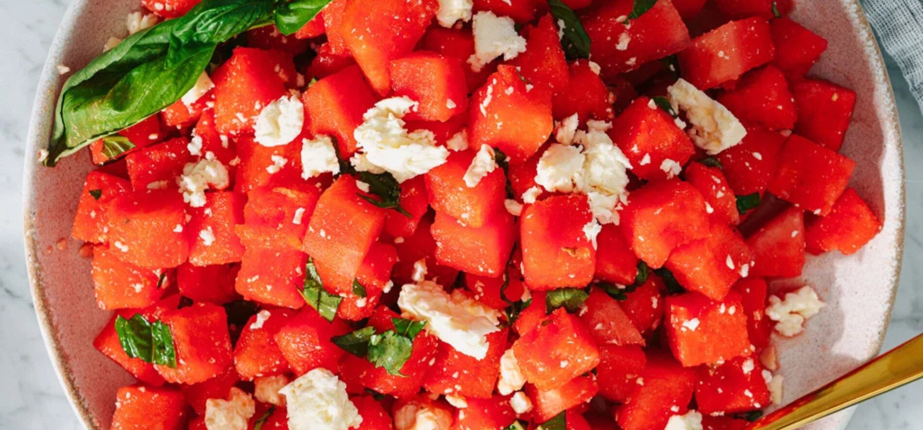 Watermelon, Basil & Feta Salad