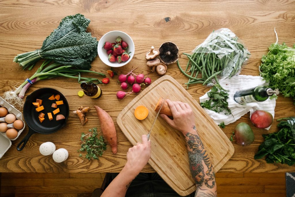 local organic produce box preparation